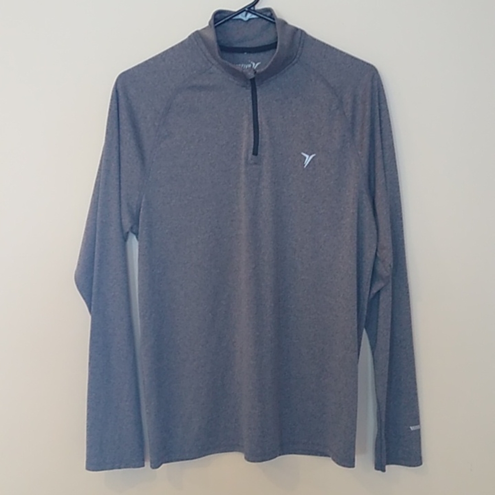 Old Navy Active Performance Quarter Zip Heathered Gray, Long Sleeved Sz M
